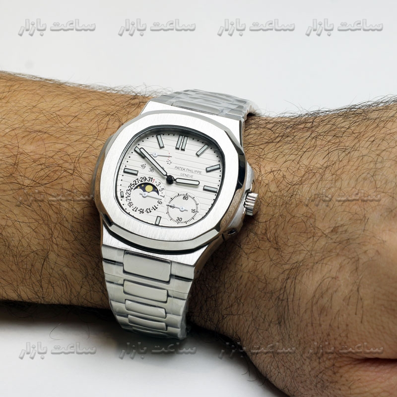 ساعت پتک فیلیپ اتوماتیک پاورگیج صفحه سفید