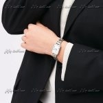 ساعت دنیل ولینگتون سیلور صفحه سفید QUADRO ROMAN NUMERALS 5-Link
