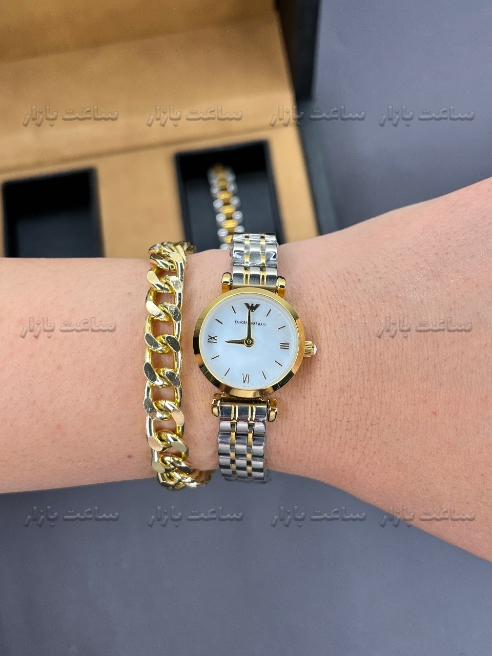 قیمت ساعت زنانه امپریو آرمانی سیلور گلد Emporio Armani SD4524