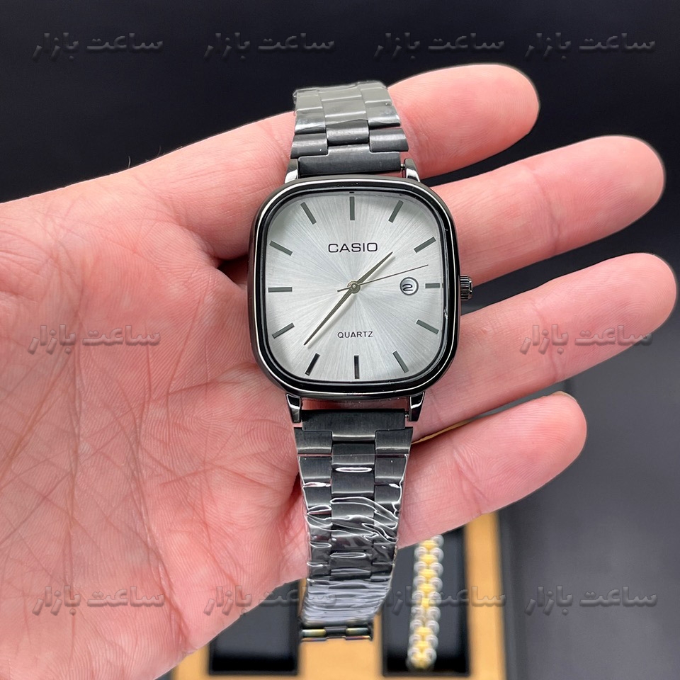 ساعت کاسیو مردانه مشکی صفحه سیلور