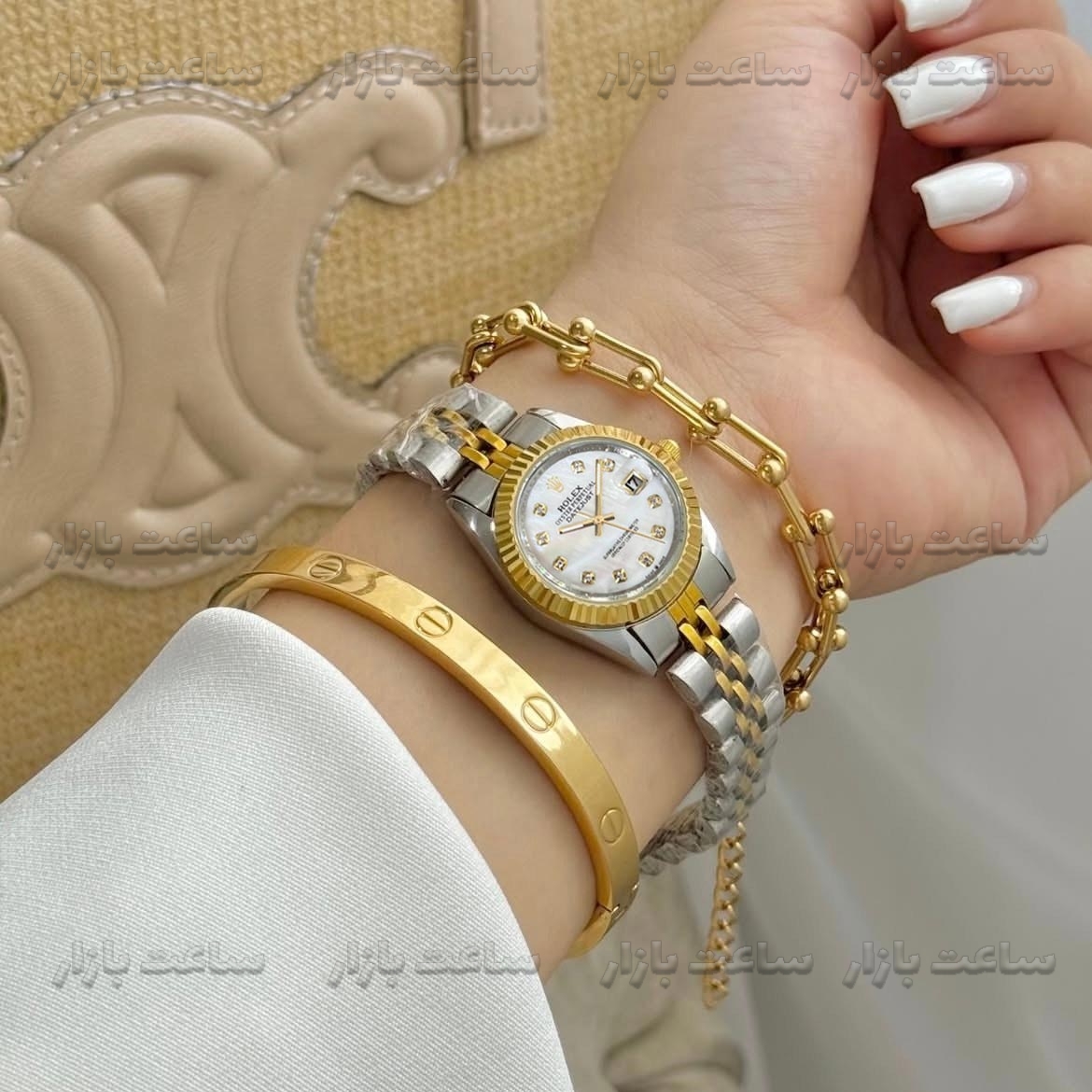 ساعت رولکس زنانه ایندکس نگین اسمال